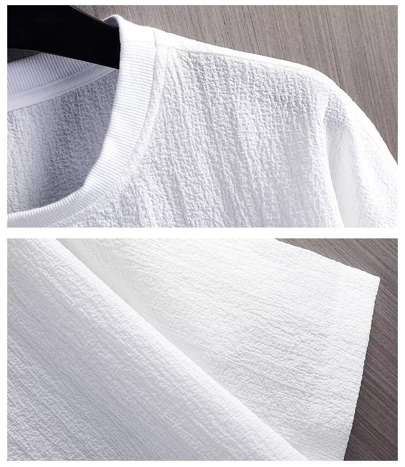 T-shirt d'été en lin pour homme en soie glacée, coupe ample, manches courtes tendance 2023