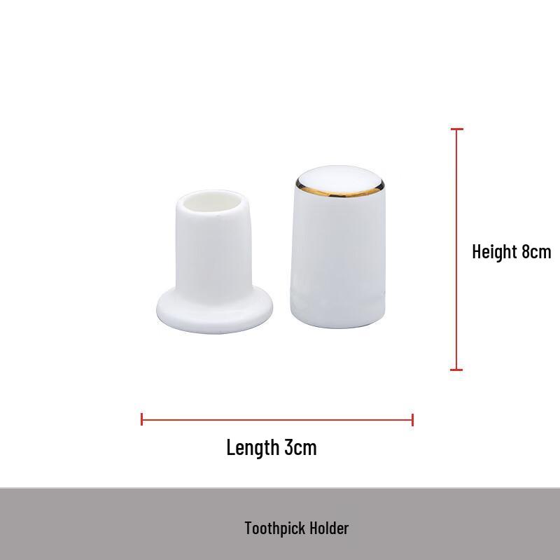 Gold-Inlaid Bone China Toothpick Holder Set