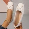 Fashion 2025 High Quality Hot Sale Women's Flats Outdoor Bow Tie Slip On Soft Bottom Sewing Flats Plus Size Casual Daily Walking Shoes