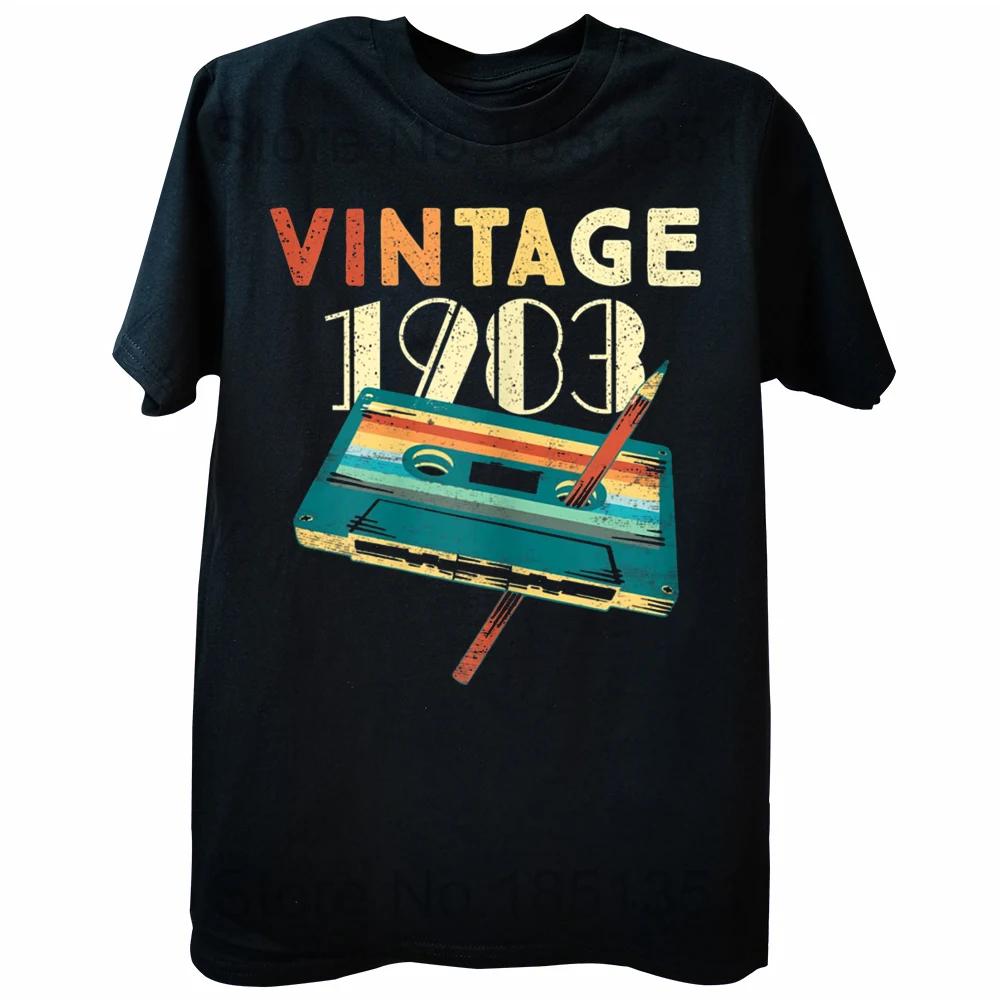 Vintage 1983 Music Cassette 41th Birthday Gifts 41 Years Old T Shirts Summer Music Lover Graphic  Streetwear Womens  T-shirt