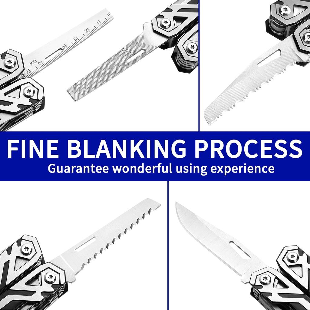 ROCKTOL Set with Stainless Steel Perfect for and Gift for Dad or Men Multi-Function Pliers, 21-in-1 Multi-Tool Pliers, Survival, Camping, Hunting,