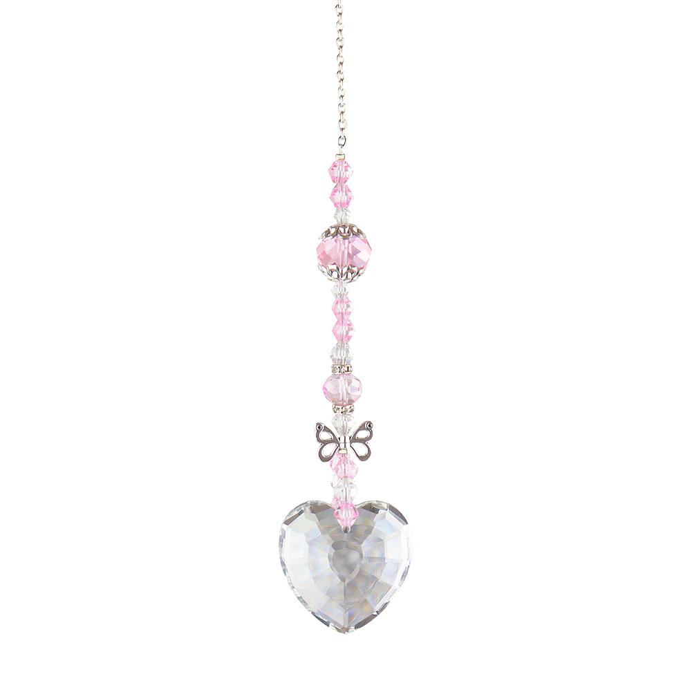 

Pink Crystal Reflective Jewelry Hangable Crystal Light Catching Jewelry Car Accessories Window Accessories for Balcony