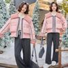 YJ6838 Women's Winter Down Jacket: Versatile Spliced Denim Lapel with Particle Fleece and 90% White Duck Down