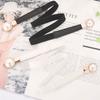 Women Double Pearl Belt Female Black Red White PU Leather Dress Skirt Waist Elastic Thin Belts Ladies Designer Waistband
