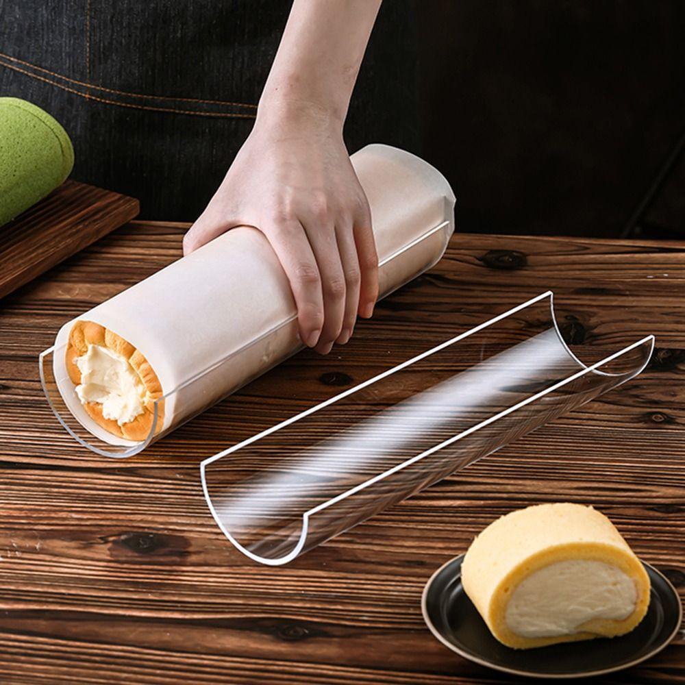 Reusable Cake Roll Holder Acrylic Cake Roll Shaped Mold Rollers Roll Cake Roll Stand  Kitchen