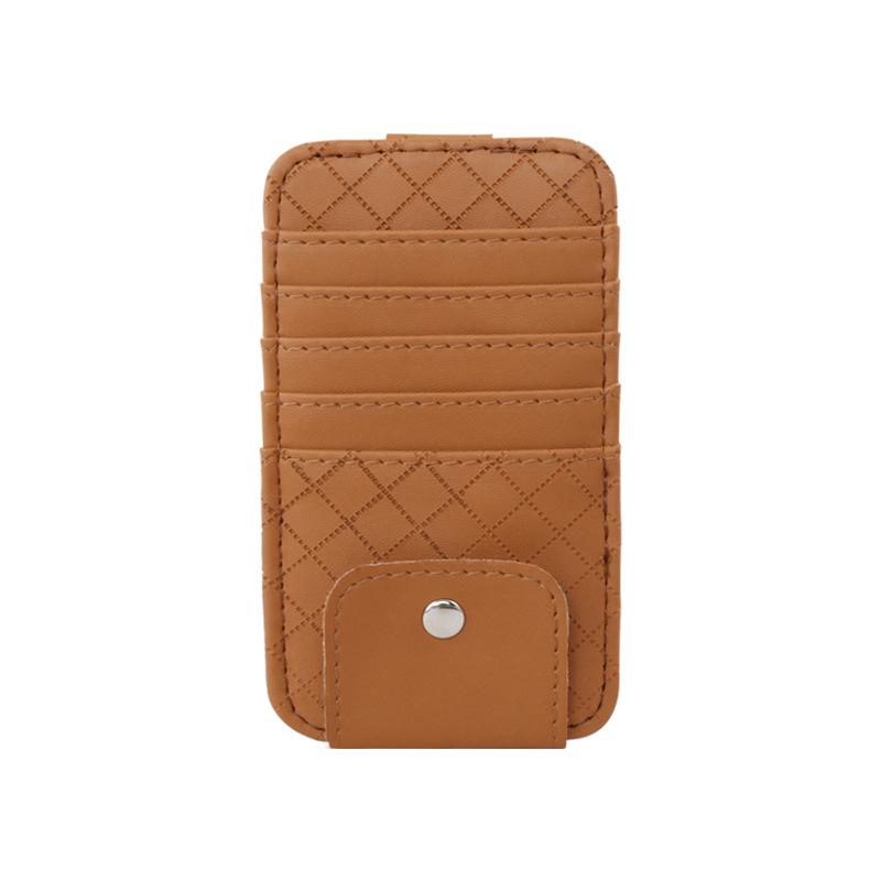 Car Sun Visor Card Holder Glasses Frame PU Leather Multi-pocket Anti-scratch Car Sun Visor Storage Bag Car Interior Accessories