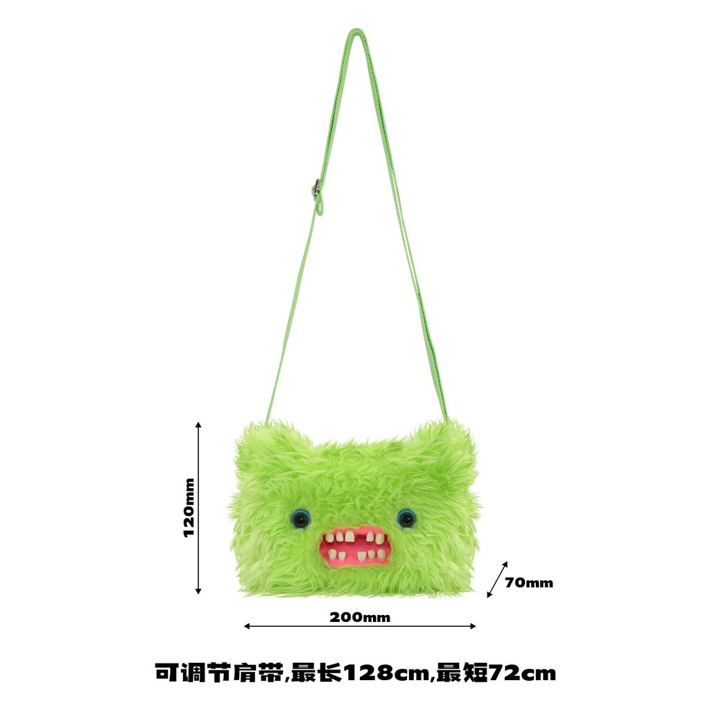 Ugly Cute Monster Plush Crossbody Bag With Teeth Animal Doll Shoulder Purse Small Wallet