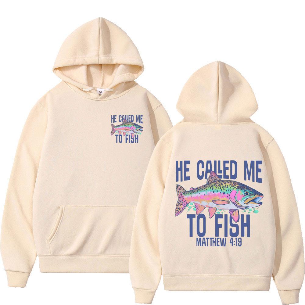 Called To Fish Christian Vintage Graphic Pullovers Men Women Fashion Long-sleeved Sweatshirt Autumn Winter Loose Hoodies