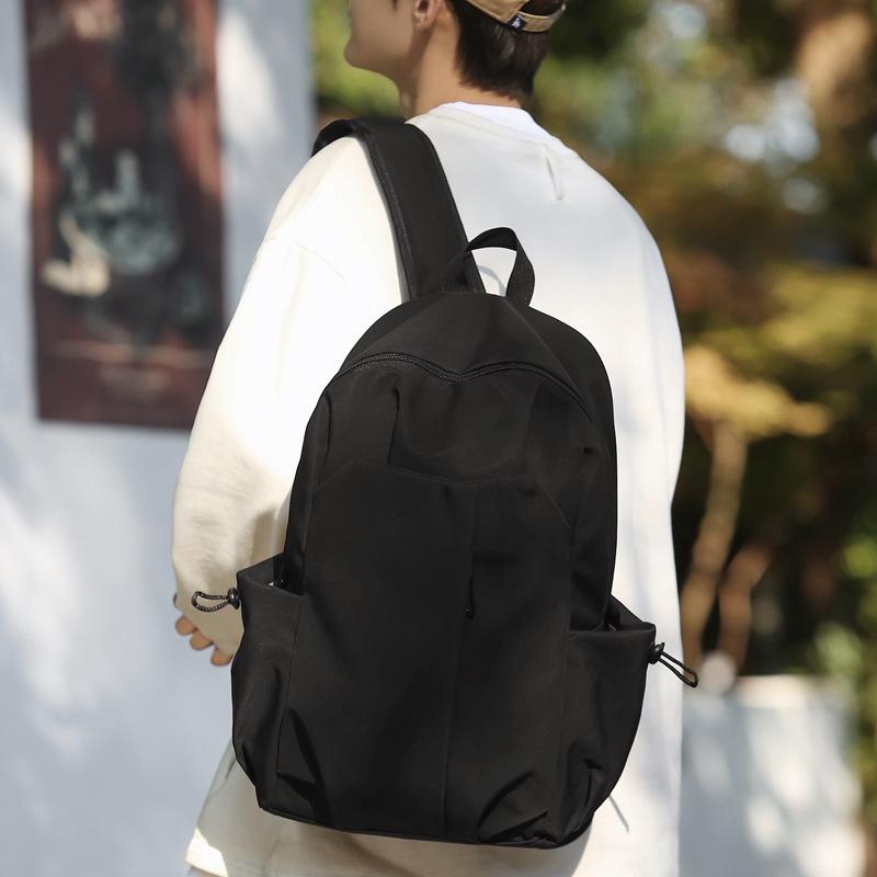 Fashion Trendy Cool Simple Pleated Solid Color Large Capacity Student Schoolbag New Junior High School High School Backpack