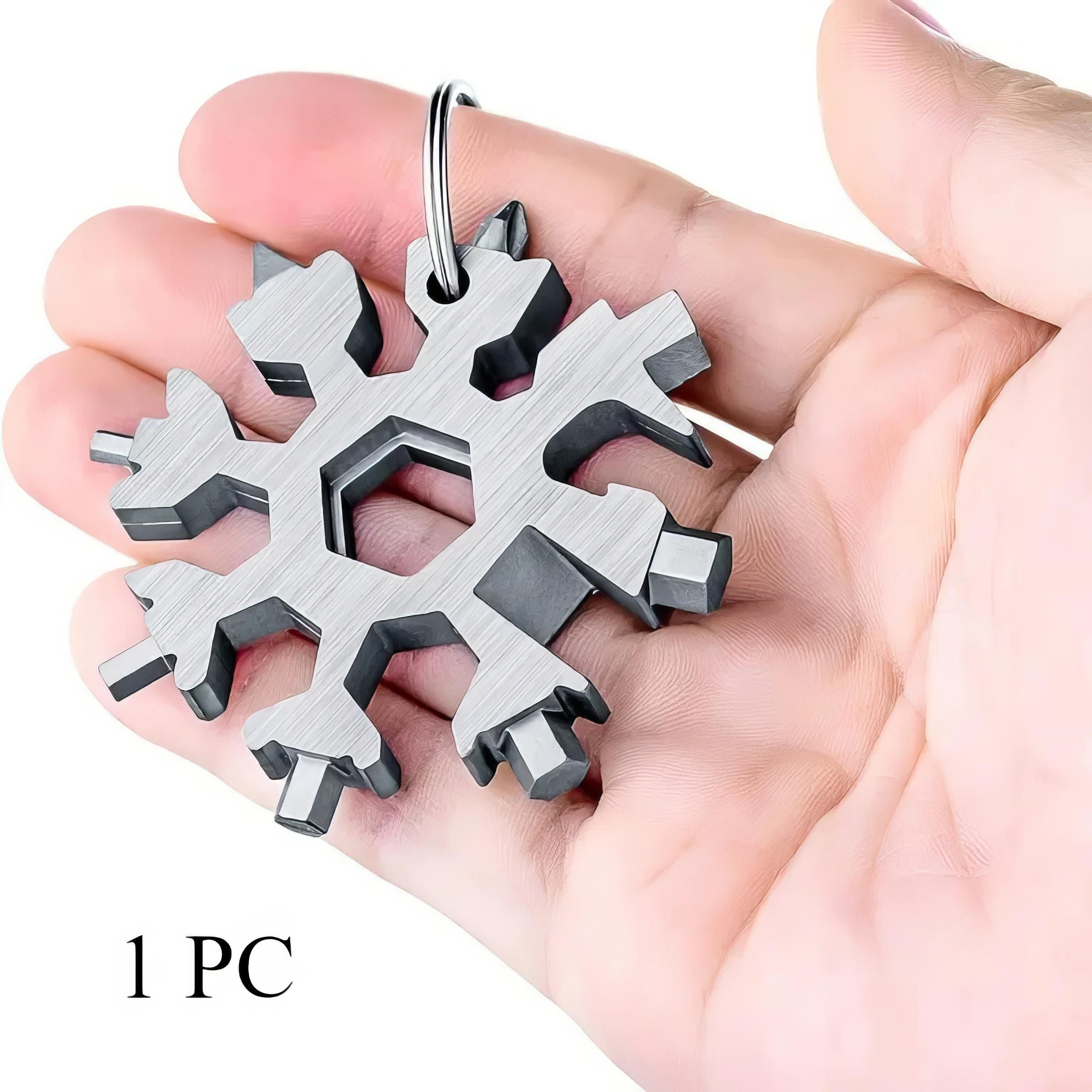 

1 Snowflake Multifunctional Tool Silver, Cute Design, Sturdy and Durable, Suitable for Making Keychains and Giving Gifts
