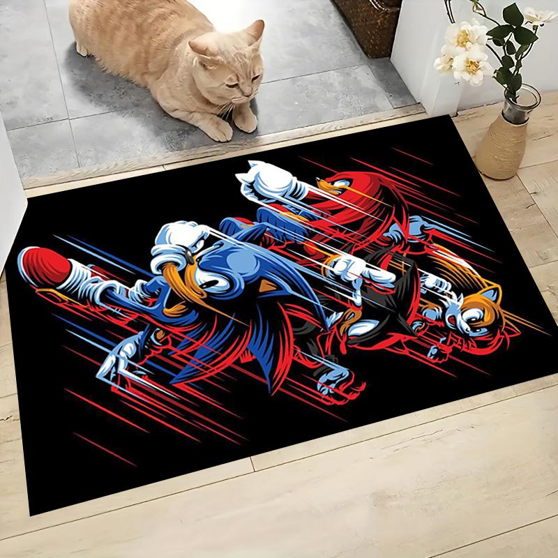 1Pc Sonic Adventure Team Sonic Carpet Rug Customizable Soft Washable Antislip Home Living Room Sofa Mats Personalized Rug 0917237