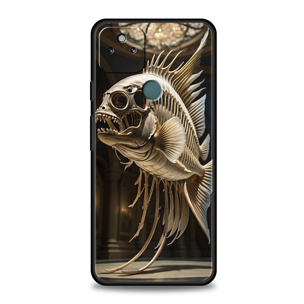 

Fish Bone Phone Case Cover for Google Pixel 10 9 8 7 6 9A 8A 7A 6A Pro Shockproof Soft TPU 10 Pro XL Shell Fundas Capa Coque Bag Pixel 9 Pro XL