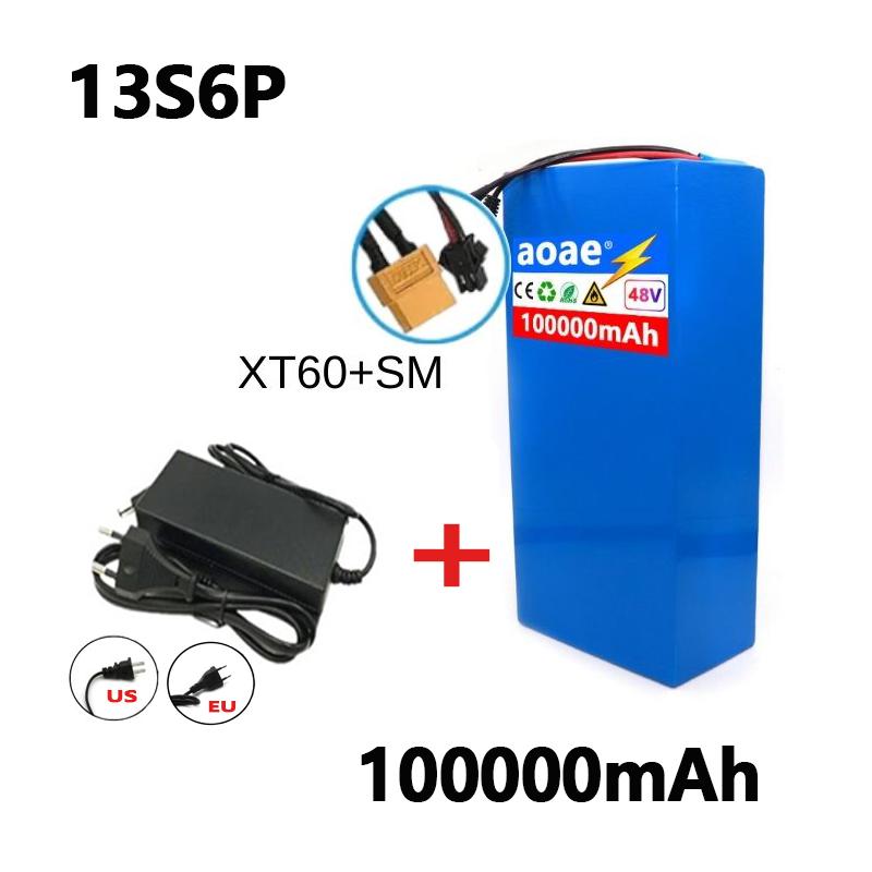 100%18650Original 48V 100Ah 13s6p Lithium-Batteriepaket 48v 100000mAh 2000W Citycoco Motorroller-Batterien Eingebaut 50A BMS