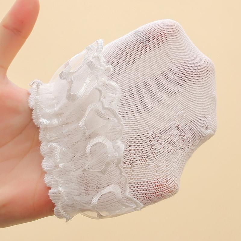4 Pairs Princess Lace Floral Socks Baby Socks Kid Dancing Socks White Ruffle Socks Infant Foot Socks for Girl 0-7 Year