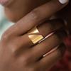 Anillo Ancho Moderno de Acero Inoxidable Envolvente para Mujer Anillo de Dedo Geométrico Statement Joyería Chic en Capas para Fiesta