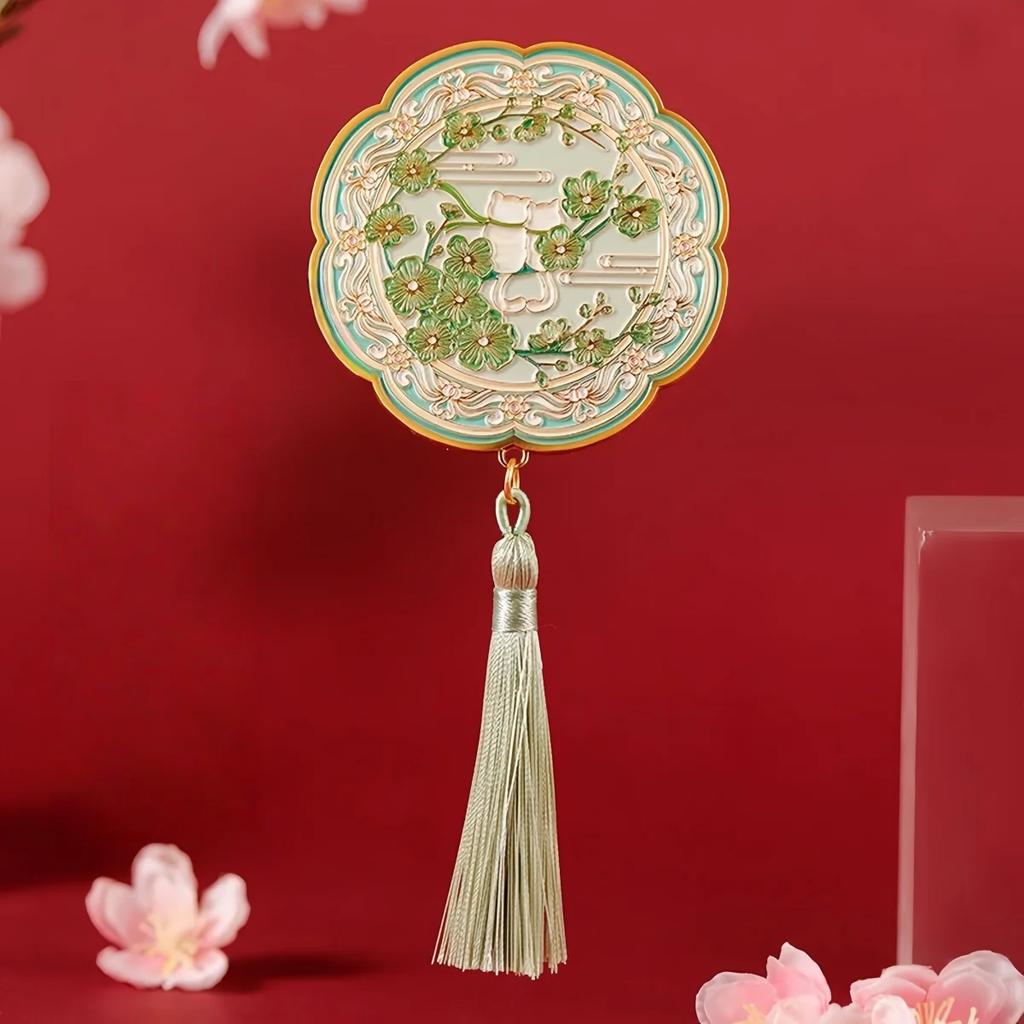 Handspiegel für Make-up für Frauen Kreativer chinesischer Stil Quasten-Spiegel Luxuriöse Geschenkbox Feiertagsgeschenk für Frauen Make-up-Spiegel