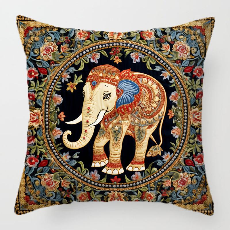 Bohemian Elephant Throw Pillow Cover Vintage Printed Decorative Cushion Cover Fashion Sofa Bed Car Home Decor Pillowcase