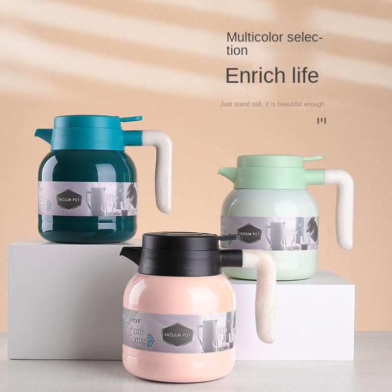 Isolasjonskanne Braisert tekanne Stor kapasitet Kaffekanne Kontor Husholdning 304 Rustfritt stål Vakuum Braisert Hvit tekjele