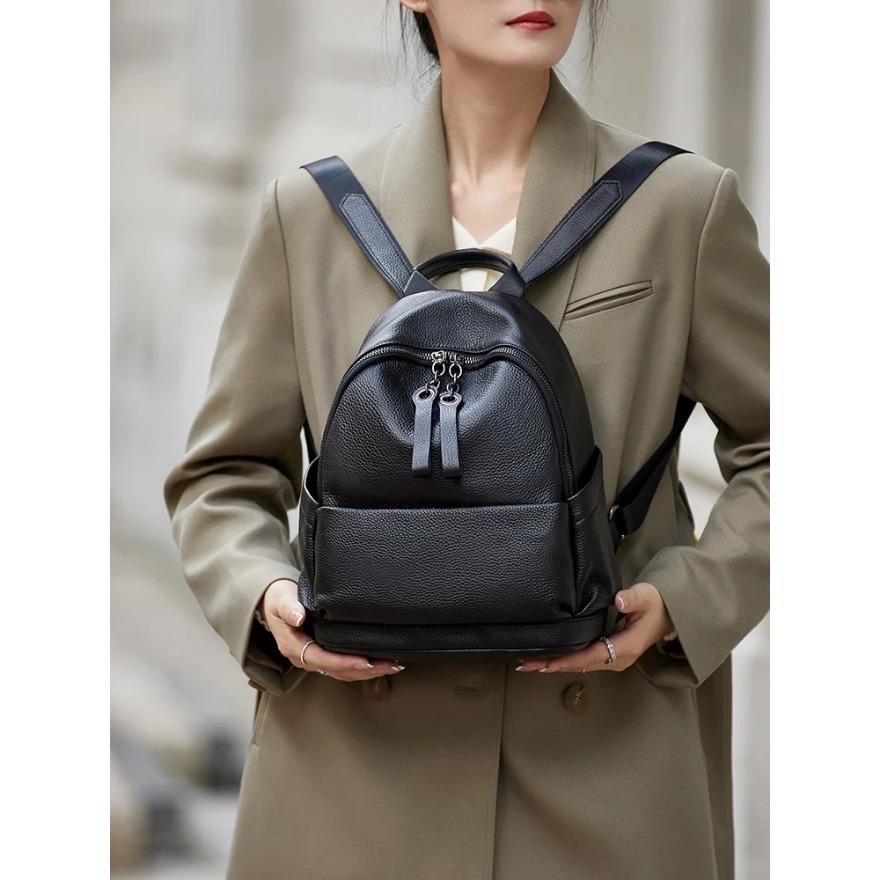 

Рюкзак из натуральной кожи для девочек, школьные сумки, клетчатый дизайн, большая вместимость, первый слой, теплый