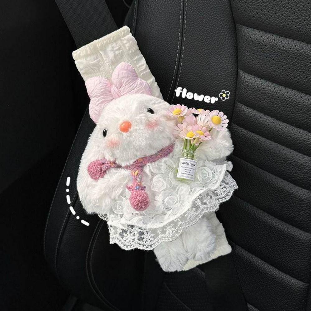 Long-eared Rabbit Car Seat Belt Cover Anti Slip Seat Belt Shoulder Pad Children's Car Safety