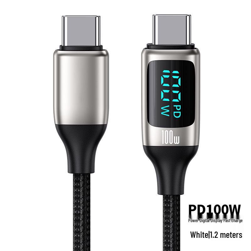 

Кабель для зарядки 100 Вт с цифровым дисплеем PD60 Вт, прозрачный, для телефонов и планшетов iPhone, Huawei, Oppo