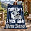 Pătură de Flanelă cu Nume Personalizat Dallas Cowboys Pătură Moale Caldă de Pluș Cadou Personalizat pentru Familie Prieteni