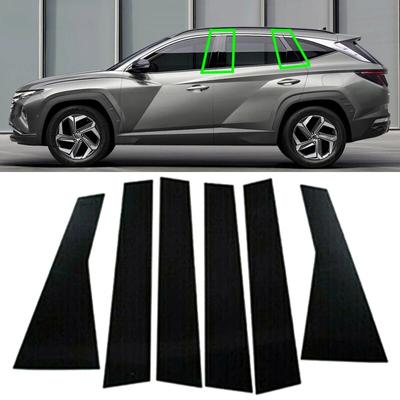 6 ks Stĺpiky stĺpikov okien v aute Obloženie dverí Lesklé klavírne čierne pre Hyundai Tucson NX4 2022 2023 Doplnky na úpravu exteriéru