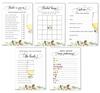 Inkdotpot Bachelorette Party Games Set Bundle of 5 (Activities for 50 Guests) Floral Brunch & Bubbly Theme Fun Bridal Shower Games Set