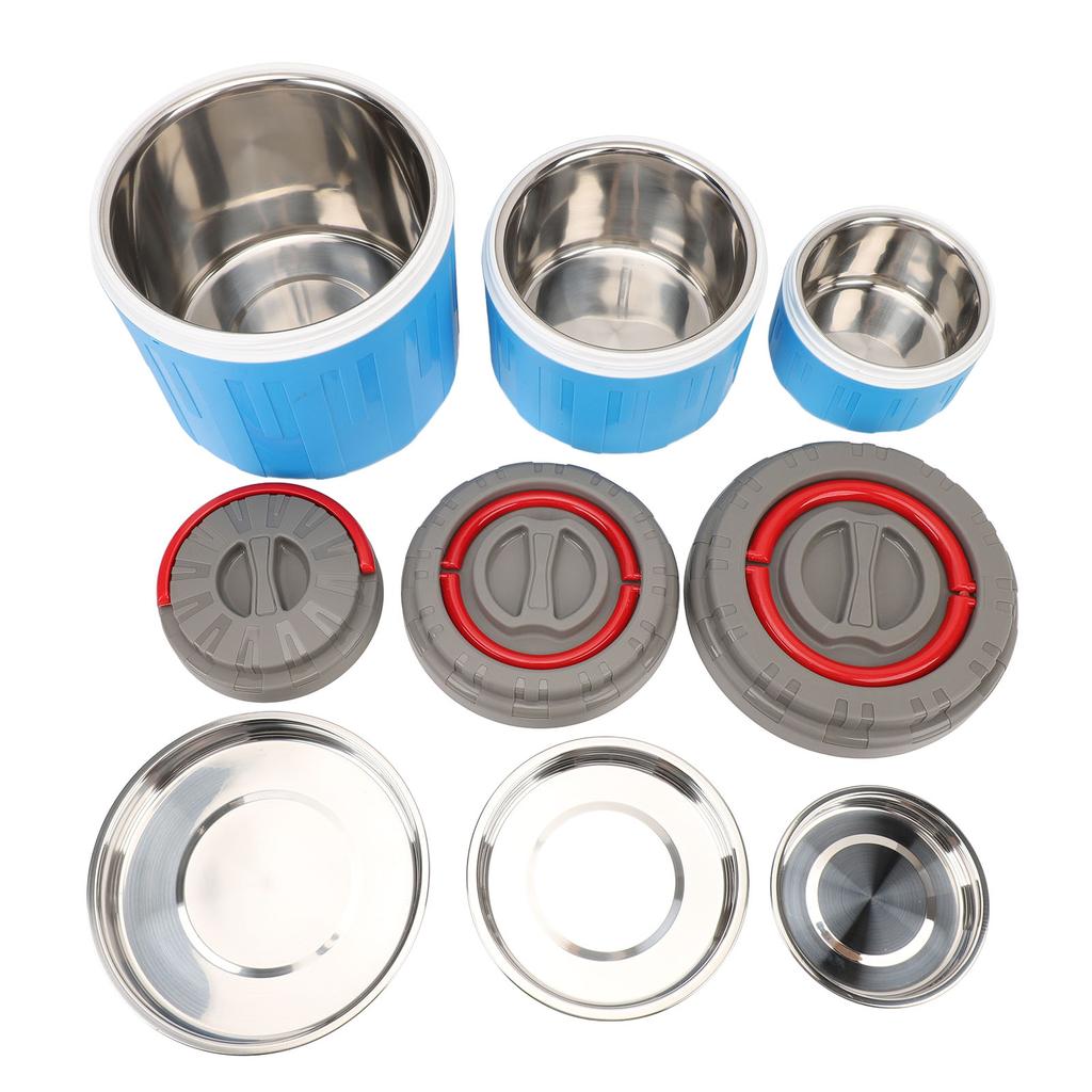 3Pcs Insulation Lunch Box 304 Stainless Steel Insulated Vacuum Food Container for Rice Soap Dishes