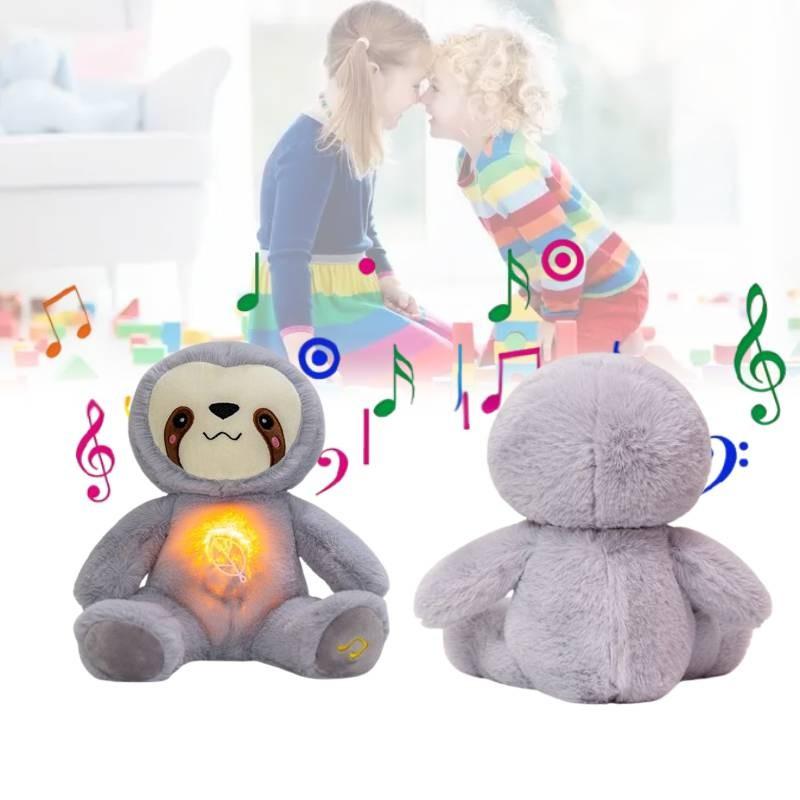 Artificial Cute Breathing Sloth Plush Toy Glow With Music Koala Gift Children