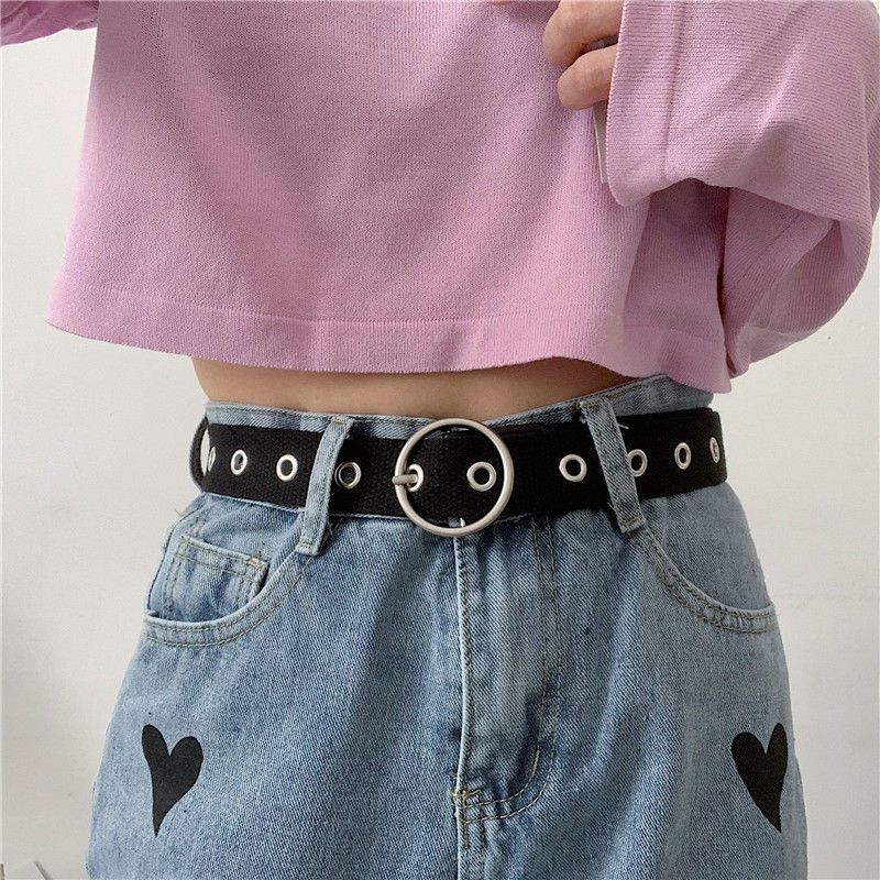 

Холщовый универсальный регулируемый ремень для унисекс моды с минималистичными квадратными и сердечными дизайнами, идеально подходящий для денима и летнего образа StyleF