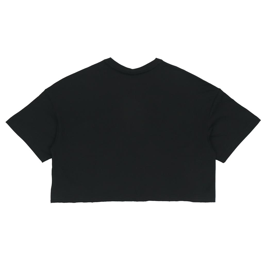 Puma Classics Raw Edge Crew Logo Embroidered Sports Round Neck Short Sleeve T-Shirt Women Tops Black 532639-01