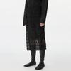 Feather Embroidered Mesh Straight Skirt