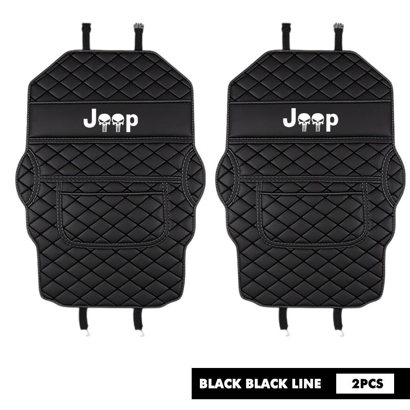 For Jeep Leather Car Interior Seat Anti Kick Pad Seat Backrest Mat Grand Cherokee Wrangler JK Renegade Gladiator Compass AKN1