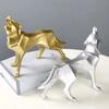Modern Abstract Wolf Figurine - Geometric Animal Statue for Home or Office Resin Wolf Sculpture Handicraft