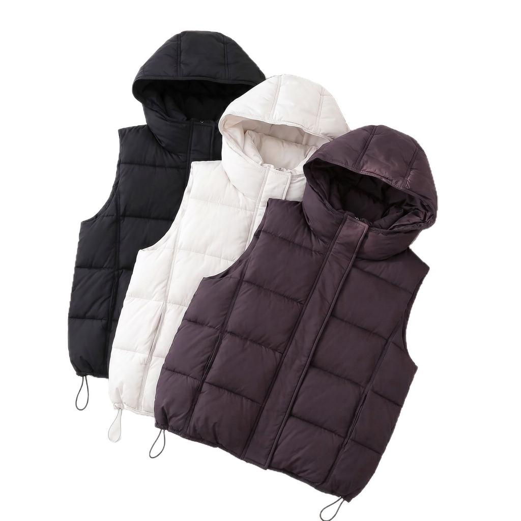 YYFS Damenmode Casual Herbst Winter Einfarbig Druck Ärmellose Jacken & Mäntel Daunenmäntel