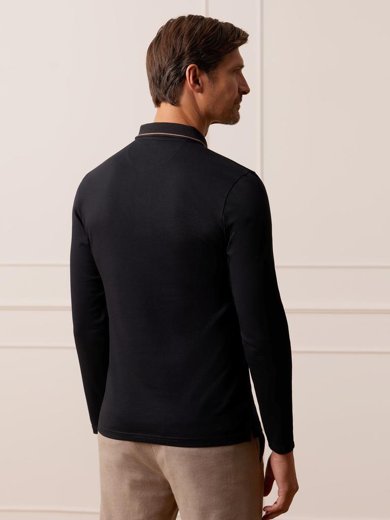 Black Volskof Polo Shirt Long Sleeve M