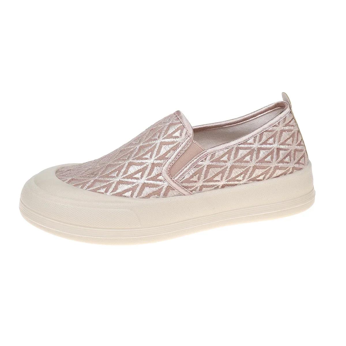 

Модные женские простые повседневные туфли с рукавами, противоскользящие, с круглым носком, с неглубоким горлом, повседневные кроссовки с дышащей толстой подошвой, для отдыха на все времена года 41 розовый