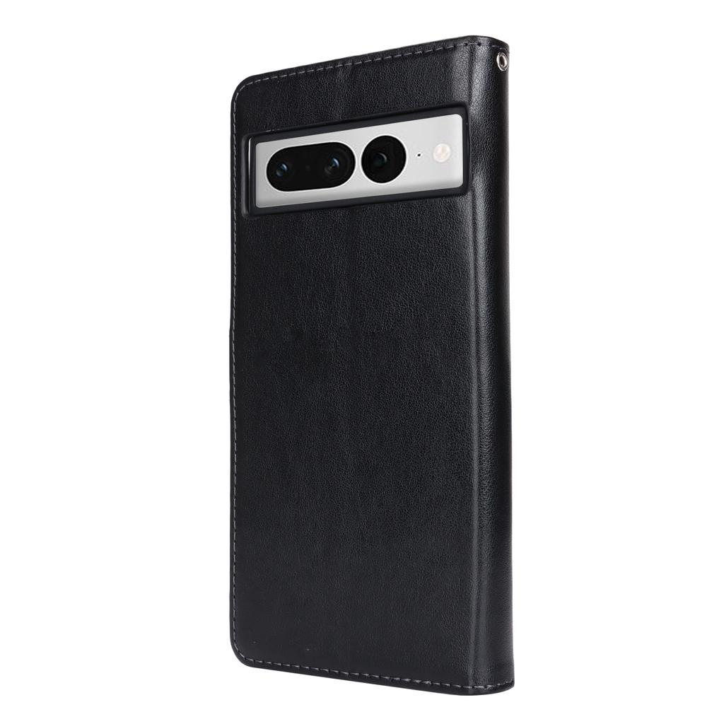 For Google Pixel 7 Pro 5G Case Textured Leather Wallet Phone Cover with Strap