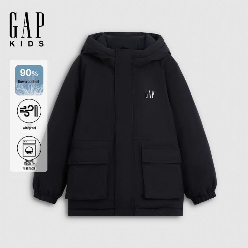 Gap Boys' Windproof Hooded Down Jacket
