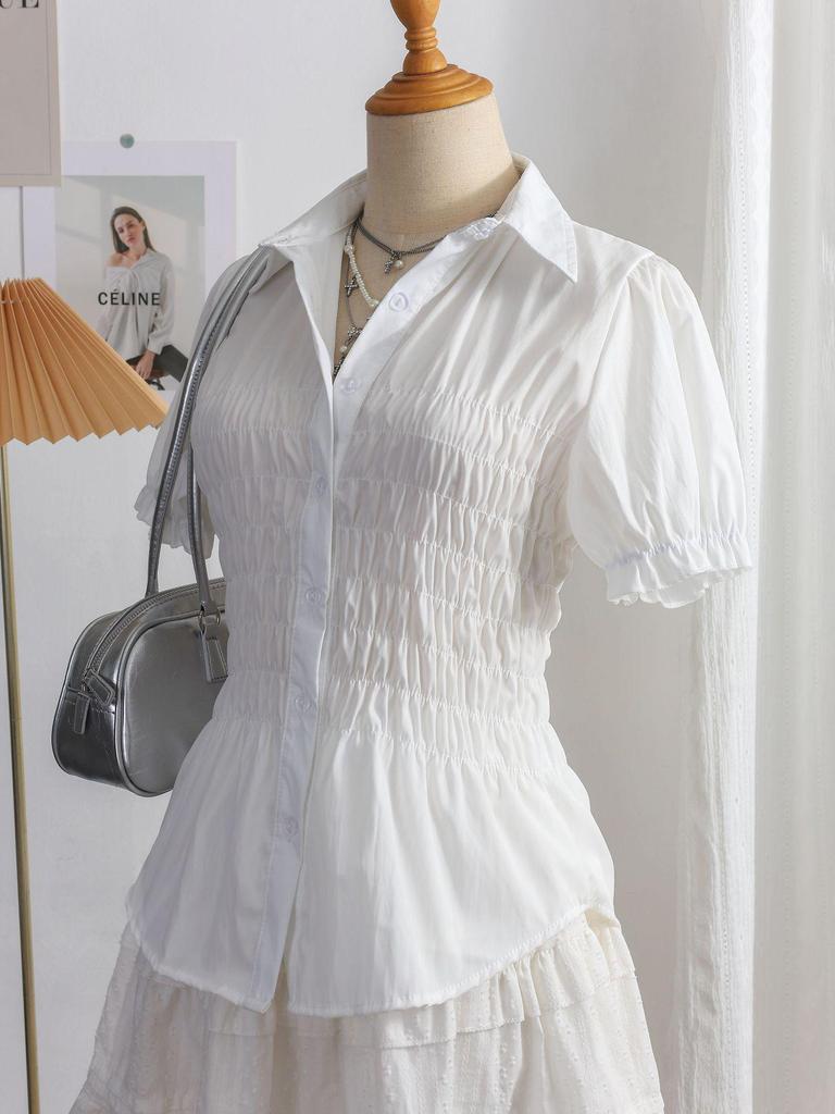 2025 Summer Retro Color Block Plaid Lapel Shirt - Slim Fit Short Sleeve