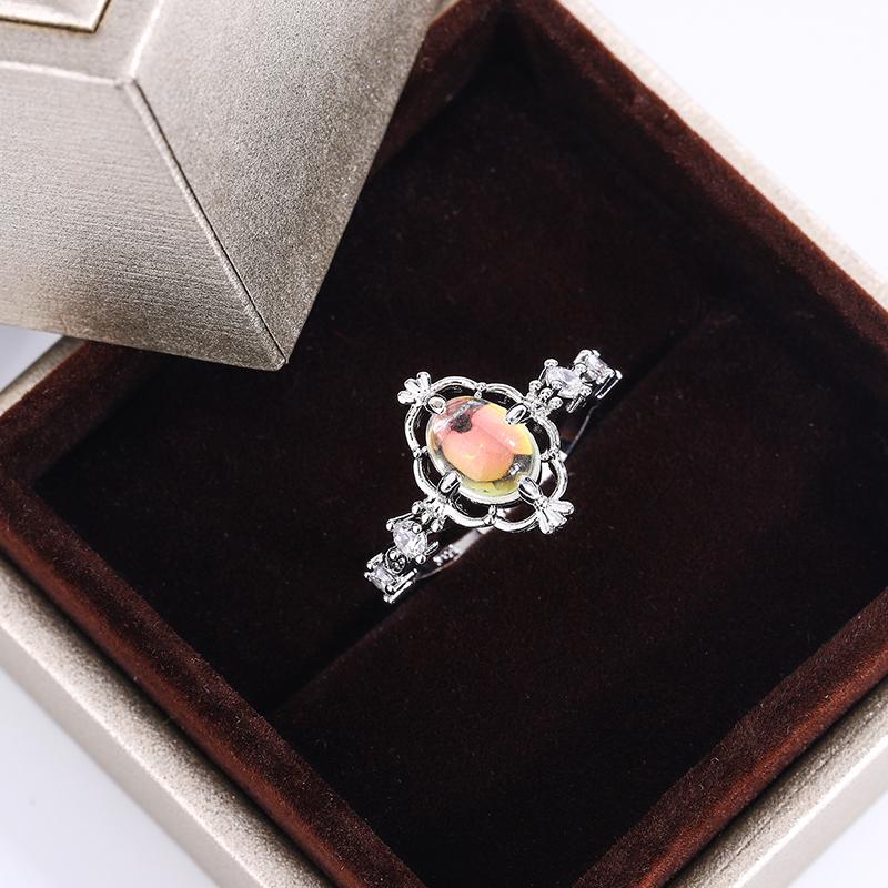 

Красивое кольцо R для женщин, модное кольцо с лунным камнем, креативное обручальное ювелирное изделие, подарок на годовщину, обручальное кольцо 10 белый