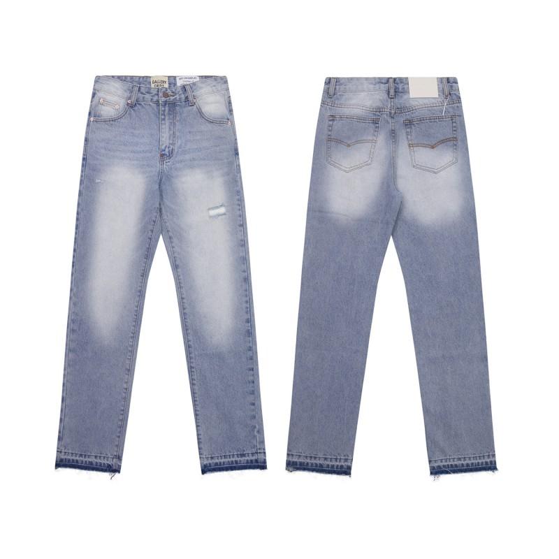 Mens High Street Graffiti Jeans Vintage Washed Slightly Flared Long Pants