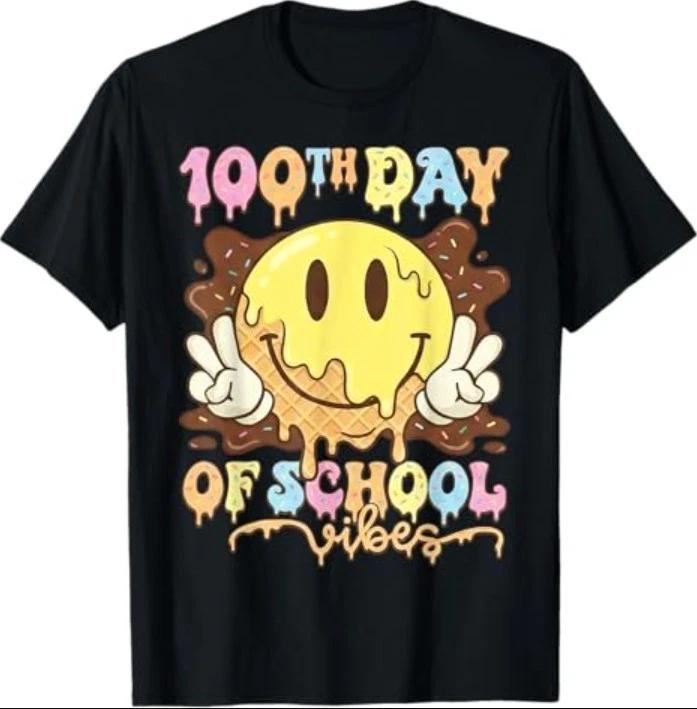 

Happy 100 Days 100th Day of School Vibes Gifts Teacher T-Shirt 3XL