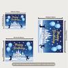 2D Winter Wonderland Birthday Backdrop, Frozen Castle with Snowflakes Background