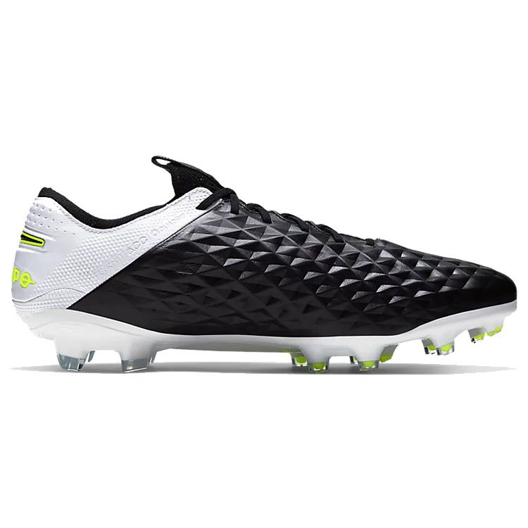 Nike Tiempo Legend 8 Elite FG Black Volt Men Sneakers White AT5293-007