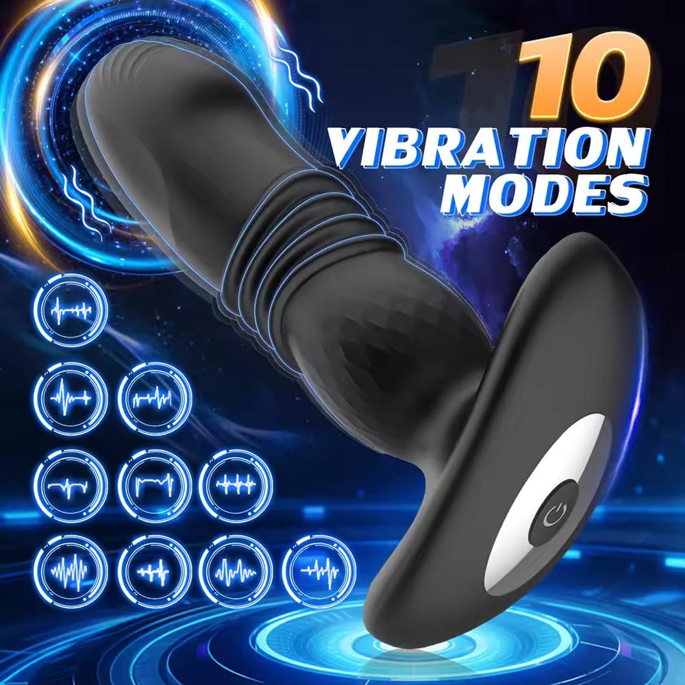 Remote Control Anal Plug Vibrator Telescopic Dildo Butt Plug Stimulator Masturbation Penetration Vagina Anal Vibrating Men Women