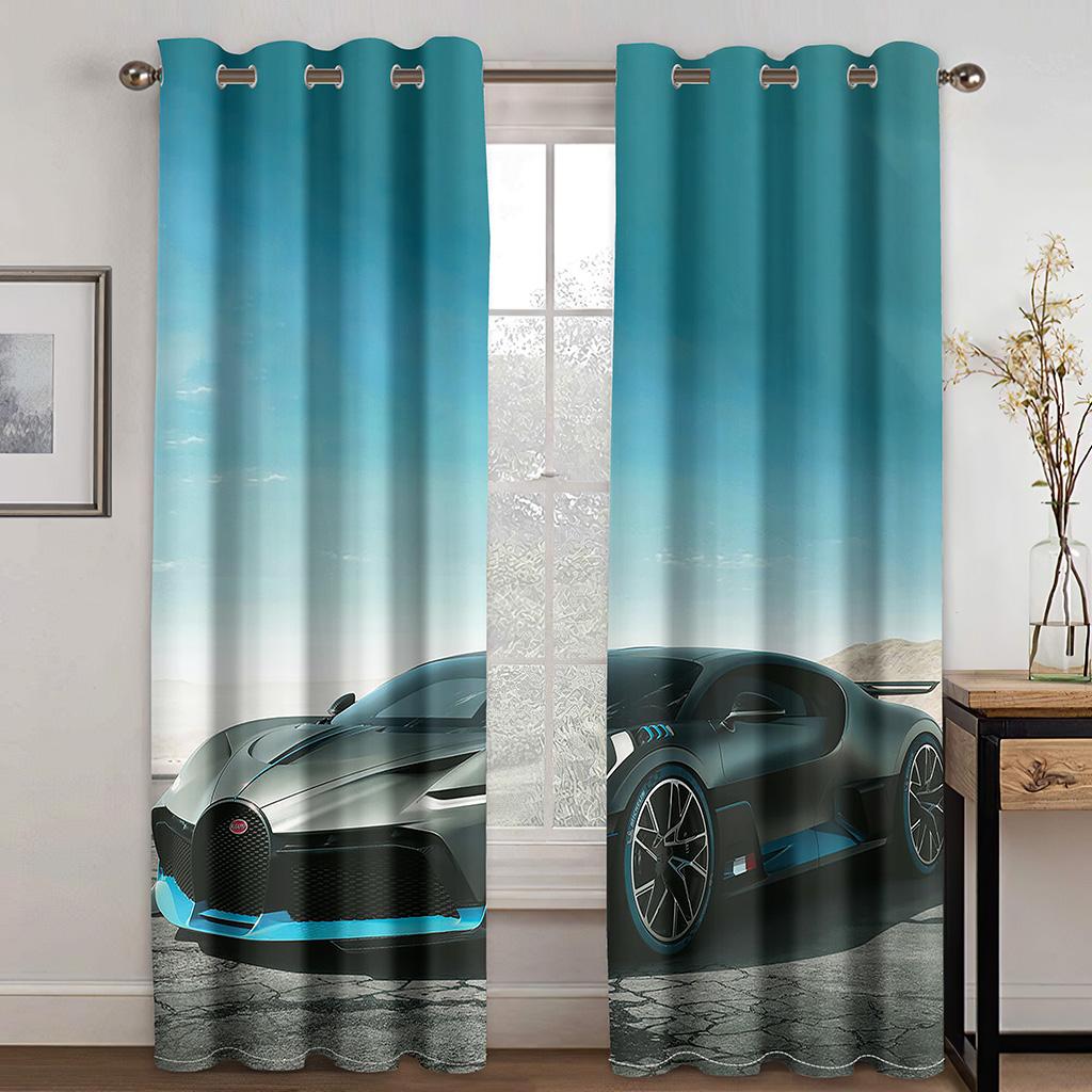 

Дешевые 3D-печатные самолеты, грузовики, крутые машины, тонкие окна, шторы для мальчиков, мужчин, гостиной, спальни, кухни, офиса, декор, 2 шт. W50H60(CM)x2PCS&Grommet Top