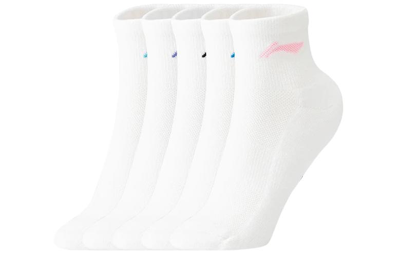 Li Ning Badminton Collection Badminton Socks Women s 5 Pack White AWTU004-1 F