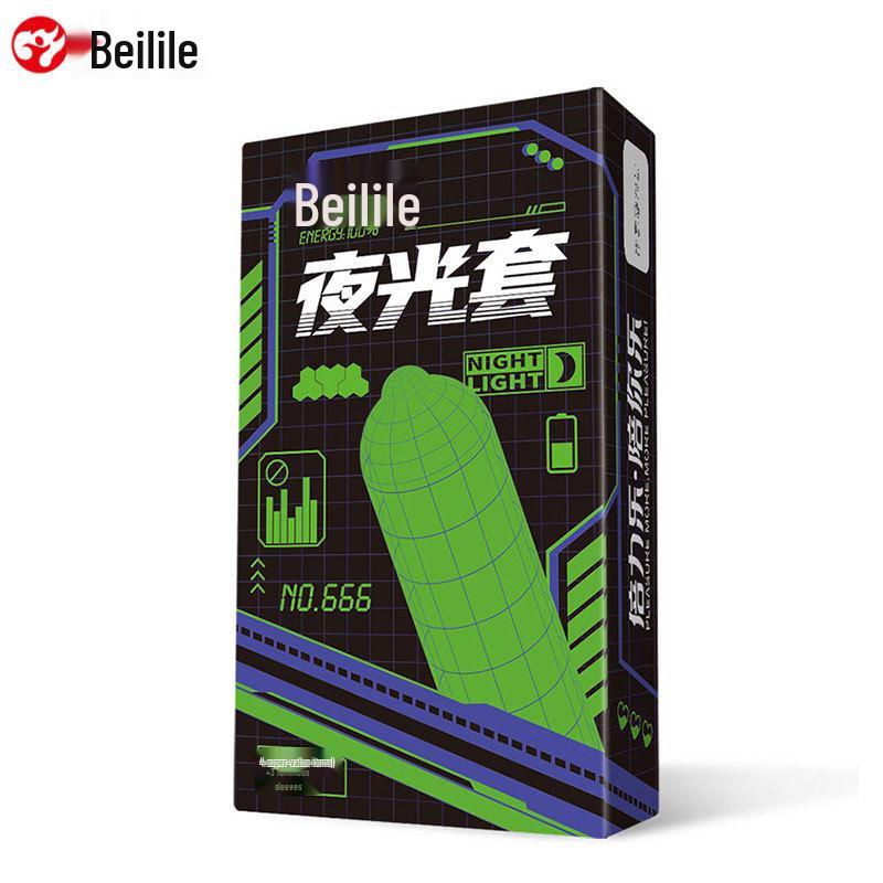 Beilile Ultra-Thin Large Size Lubricated Condoms - Wolf Tooth & Mushroom Design for Family Planning